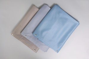 Different color clinical curtains - top view